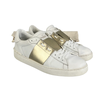 Valentino Garavani Open Sneakers (White Gold)