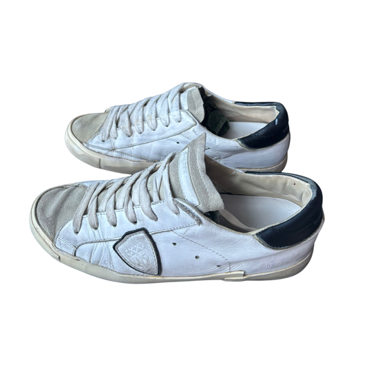 Philippe Model Prsx Low Suede Sneakers (White Black)