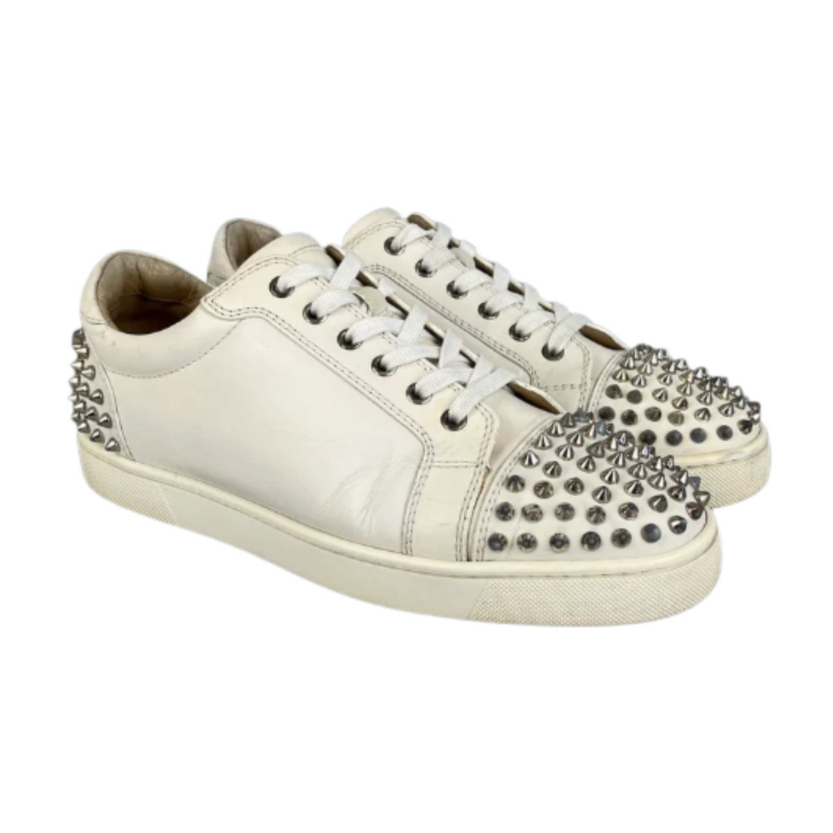 Christian Louboutin Louis Junior Spike Sneakers (White)