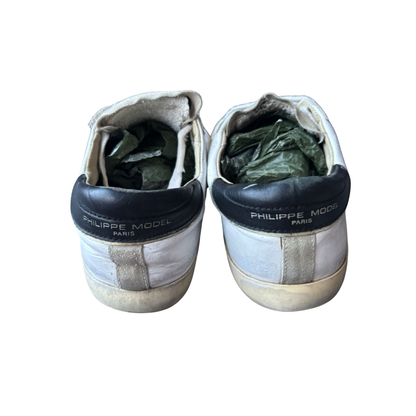 Philippe Model Prsx Low Suede Sneakers (White Black)