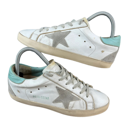 Golden Goose Superstar Sneakers (Mint Heel) (Women's)