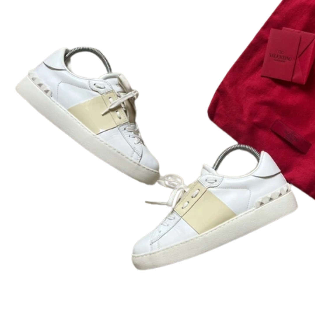 Valentino Garavani Open Sneakers (White Gold) (Women's)