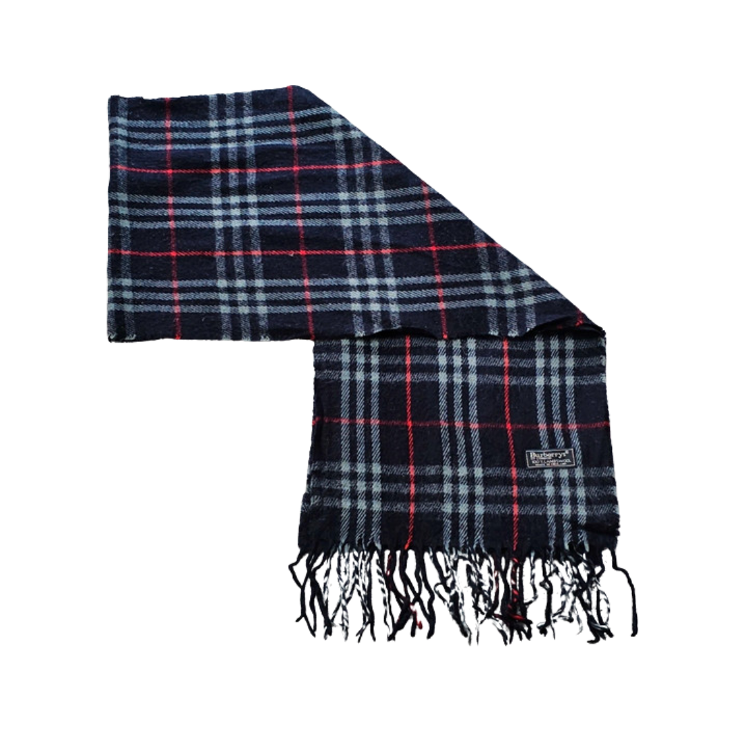 Burberry Scarf (Navy) (Vintage)