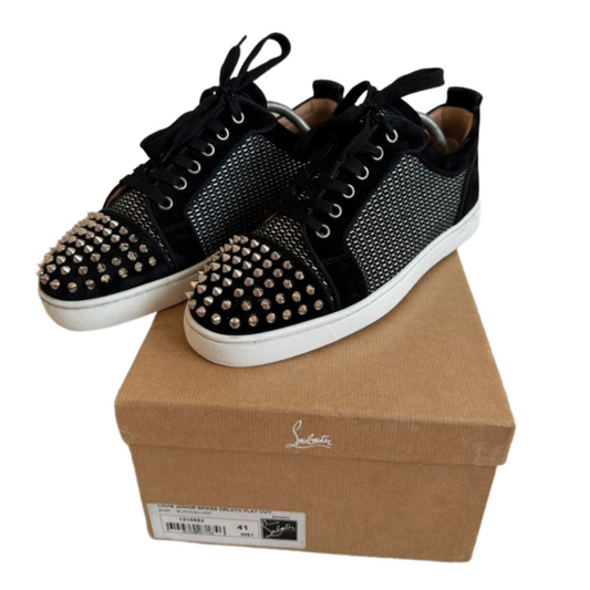 Christian Louboutin Louis Junior Spike Sneakers (Black)