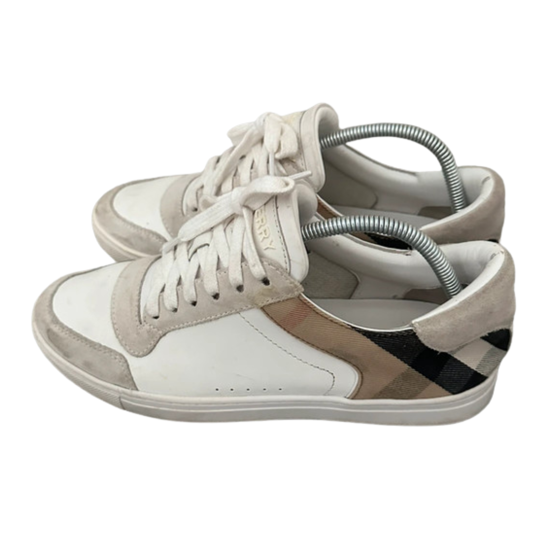 Burberry Checkered Low Sneakers (White)