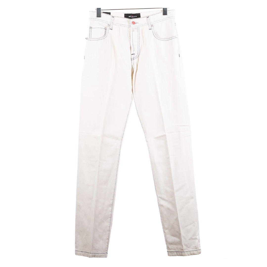Kiton Napoli Slim Fit Jeans (White) (New)