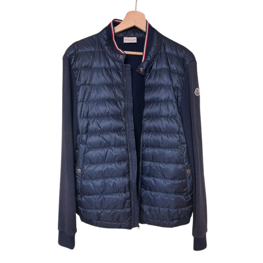 Moncler Maglia Down Cardigan Jacket (Navy)