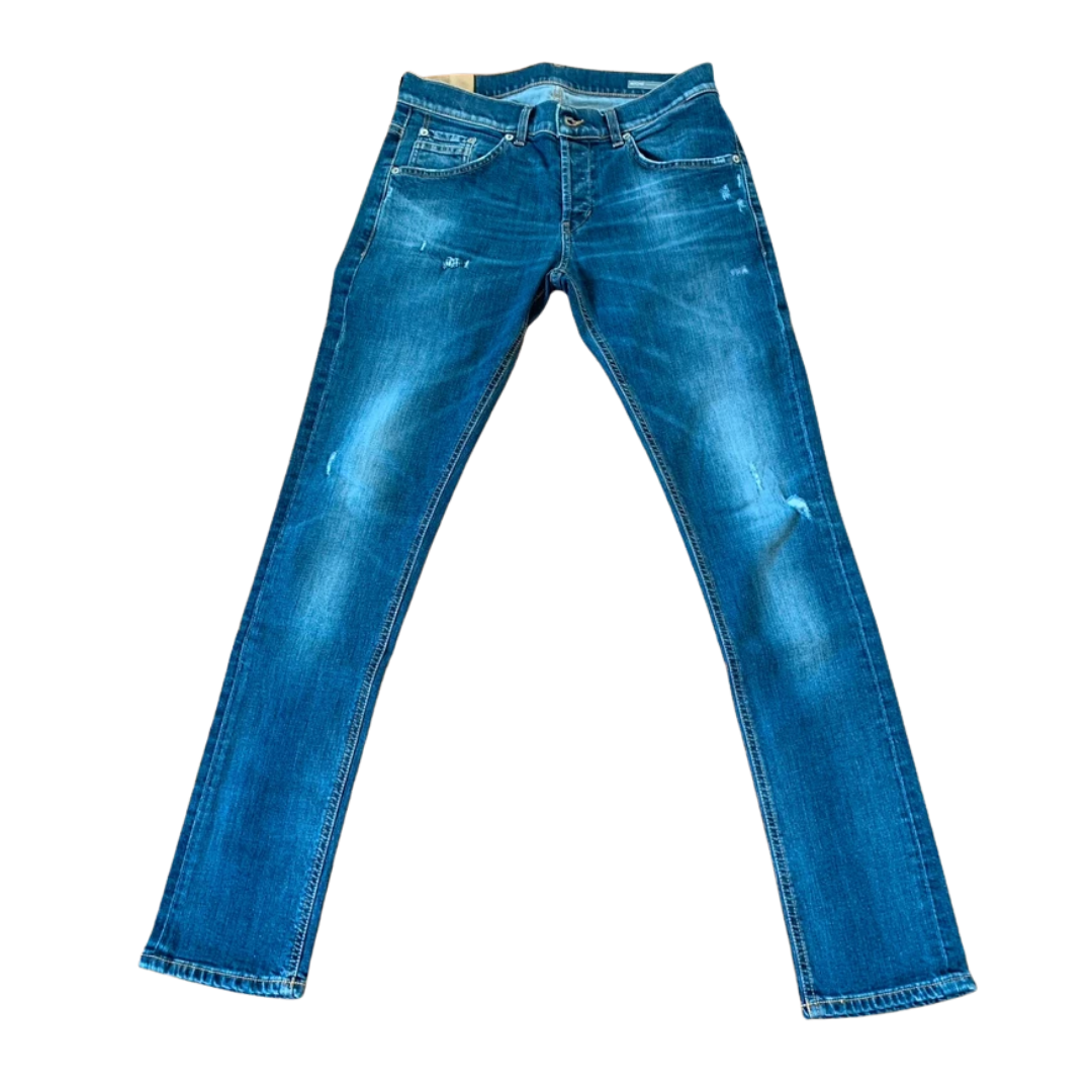 Dondup Ritchie Distressed Skinny Fit Jeans (Navy)