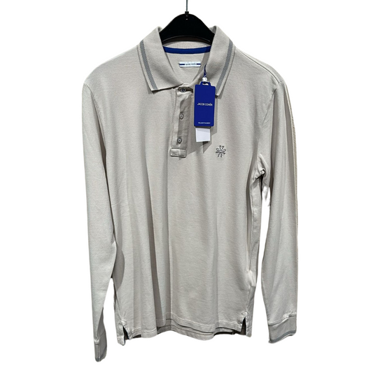 Jacob Cohën Long Sleeve Polo Shirt (Beige) (New)