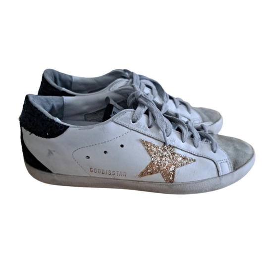 Golden Goose Superstar Sneakers (Black Heel) (Women's)