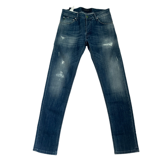 Handpicked Orvieto Distressed Slim Fit Jeans (Navy) (New)