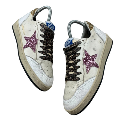 Golden Goose Ballstar Sneakers (Gold Heel) (Women's)