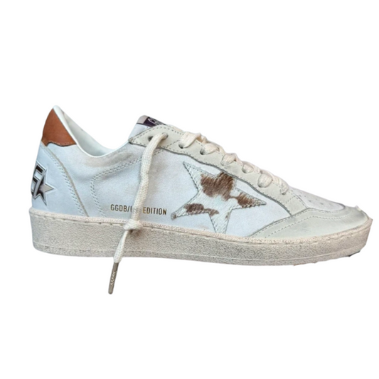 Golden Goose Ballstar Sneakers (White Orange) (New) (Womens)