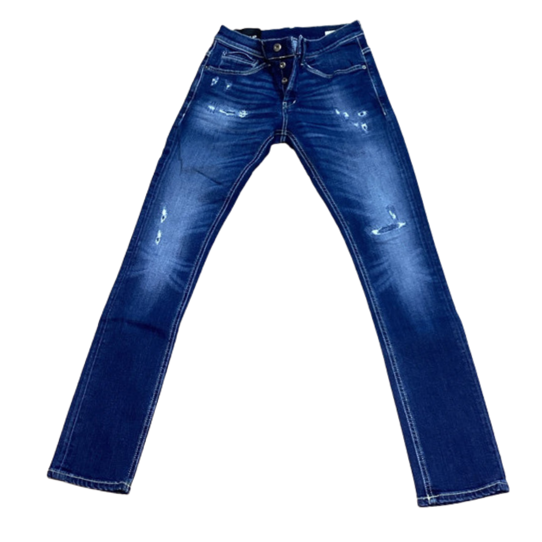 Dondup George Distressed Skinny Fit Jeans (Navy)