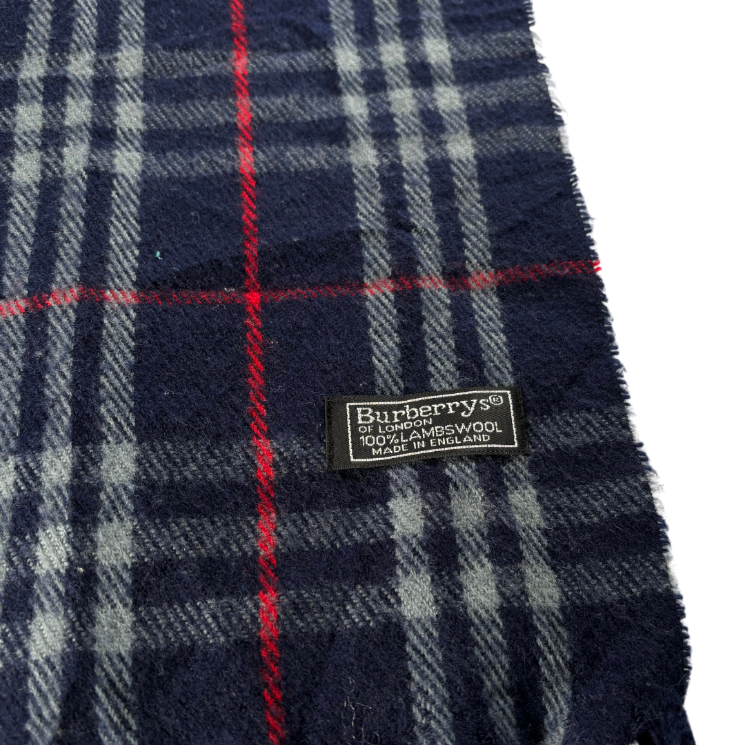 Burberry Scarf (Navy) (Vintage)