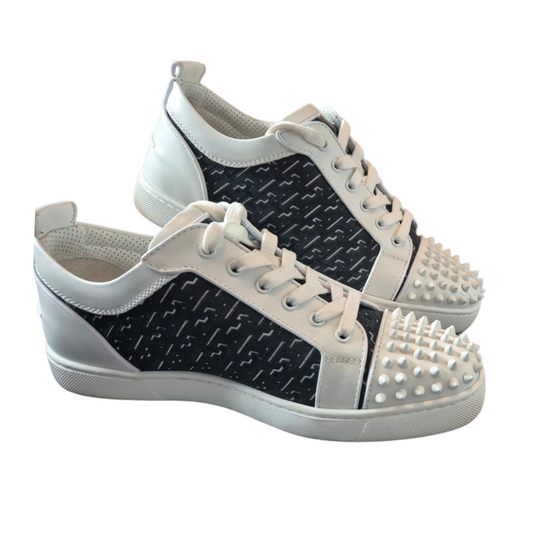 Christian Louboutin Louis Junior Spike Sneakers (White Black)