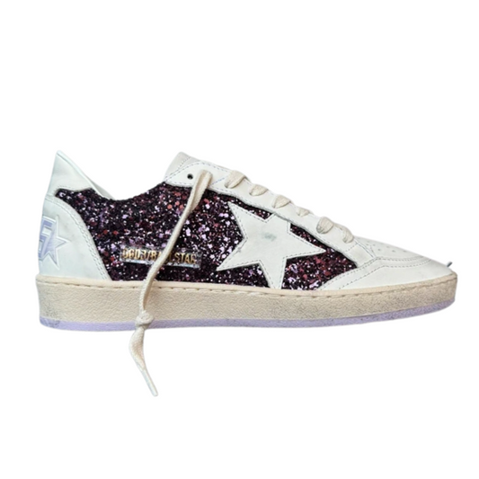 Golden Goose Ballstar Sneakers (Purple Glitter) (New) (Womens)
