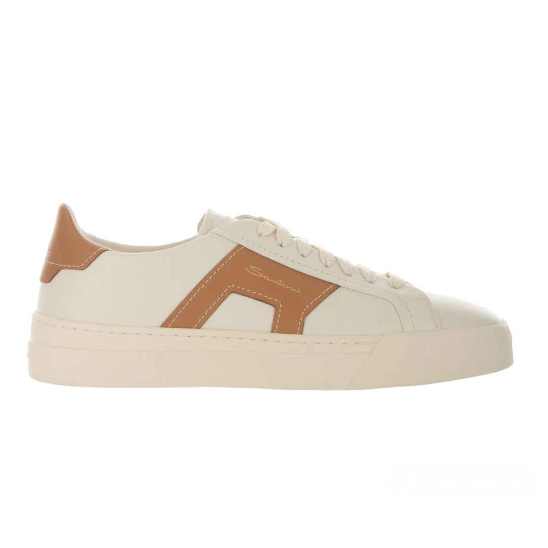 Santoni Double Buckle Sneakers (Beige) (New)