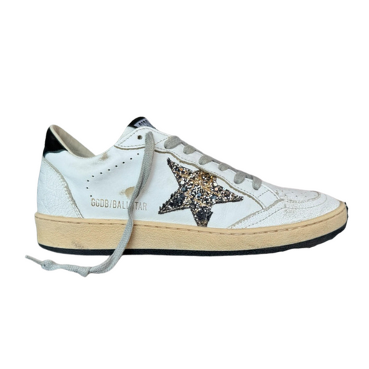 Golden Goose Ballstar Sneakers (Black Heel) Womens)