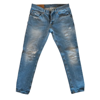 Dondup Mius Distressed Slim Fit Jeans (Blue)