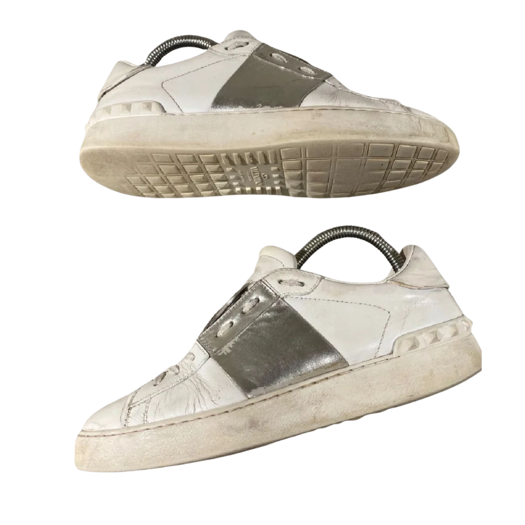 Valentino Garavani Open Sneakers (White Silver) (Womens)