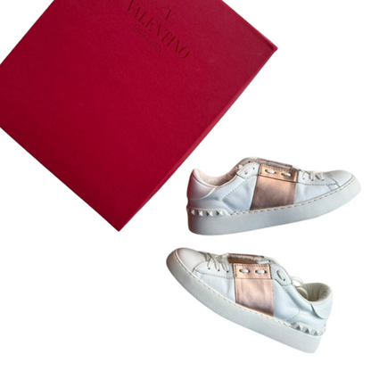 Valentino Garavani Open Sneakers (White Pink) (Womens)
