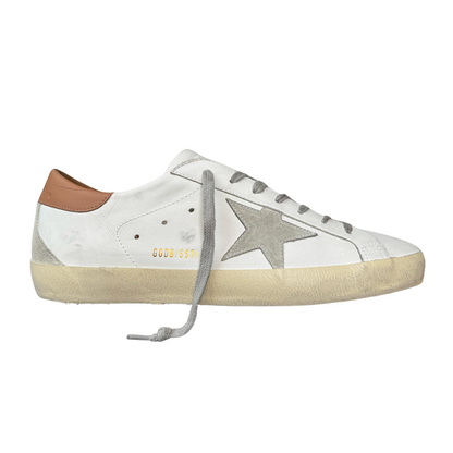Golden Goose Superstar Sneakers (Orange Heel) (New) (Womens)