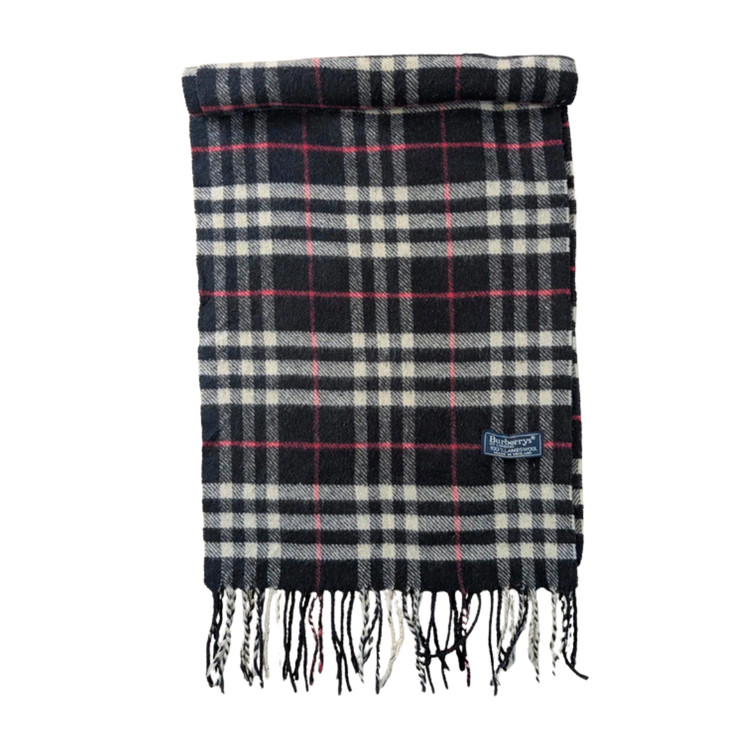 Burberry Scarf (Black) (Vintage)