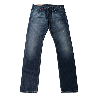 Dondup Lucky Distressed Slim Fit Jeans (Navy)