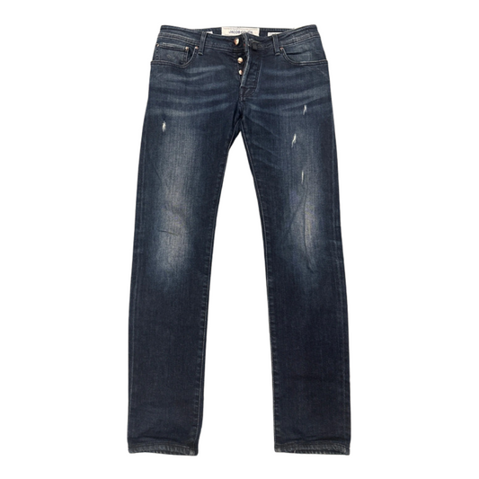 Jacob Cohën 622 Distressed Slim fit Jeans (Navy)