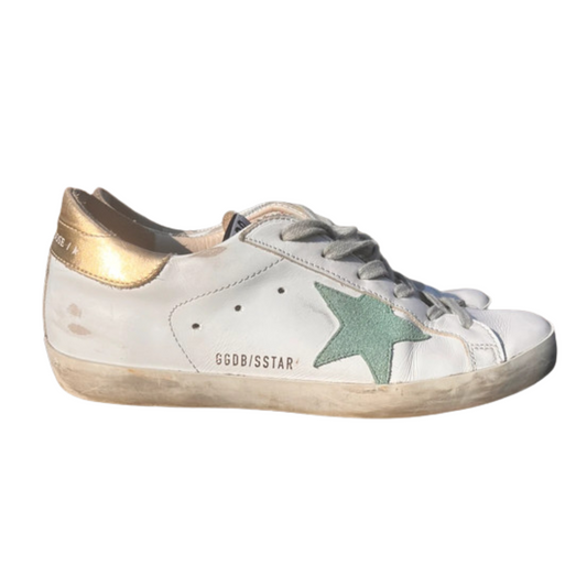 Golden Goose Superstar Sneakers (Gold Heel) (Women's)