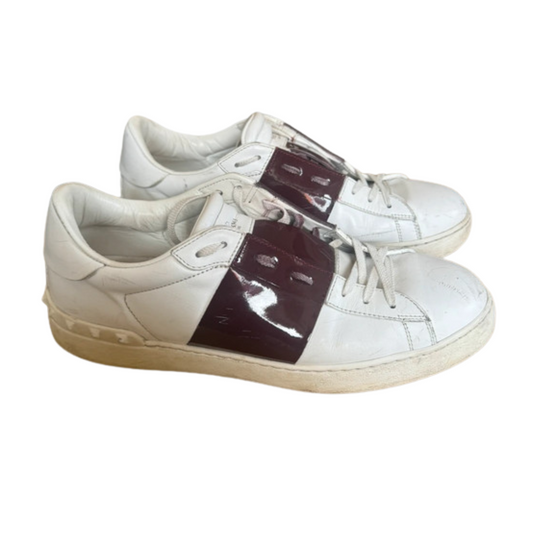 Valentino Open Sneakers (White Burgundy)