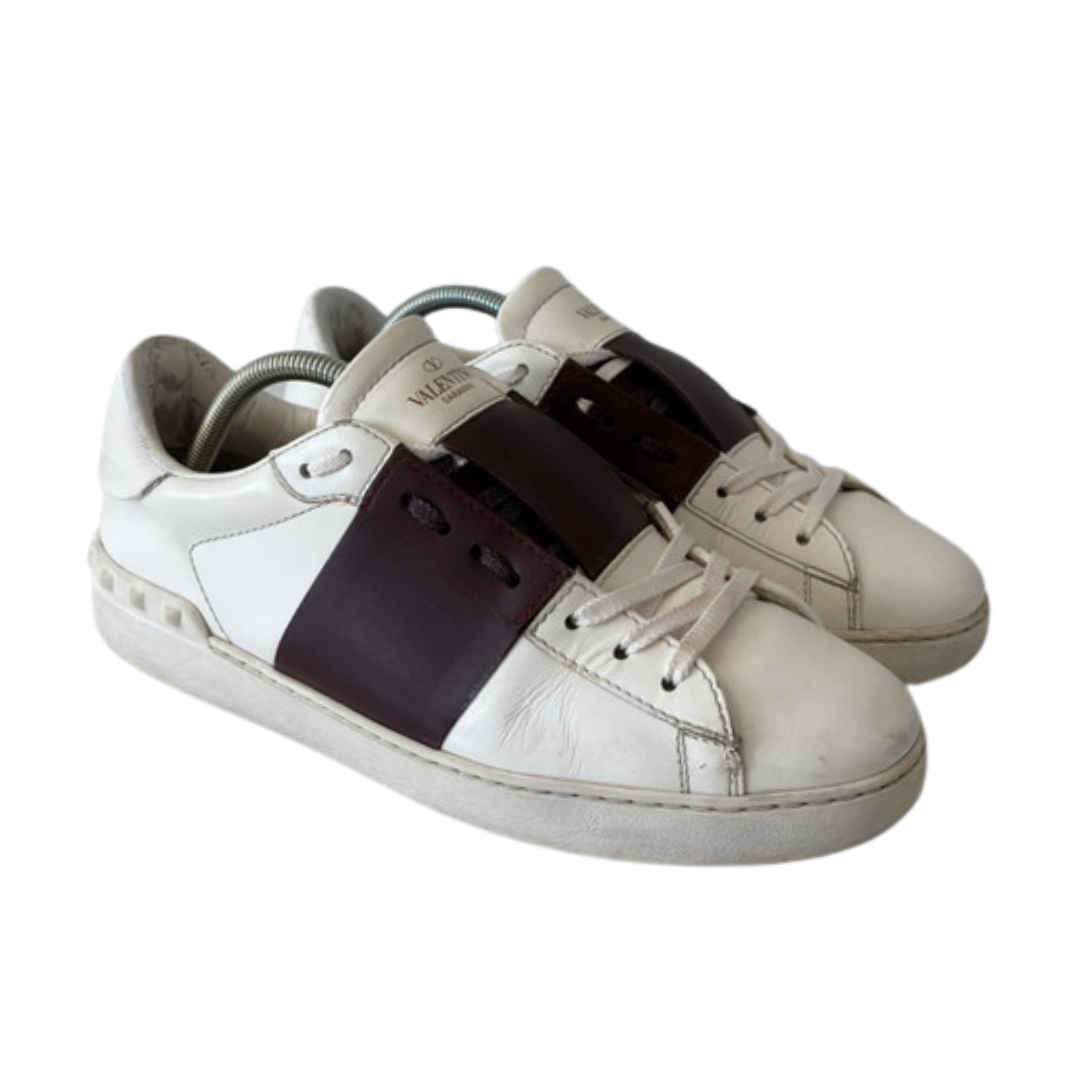 Valentino Garavani Open Sneakers (White Burgundy)