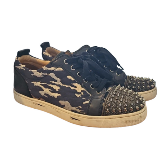 Christian Louboutin Louis Junior Spike Sneakers (Navy Camo)