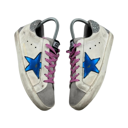Golden Goose Superstar Sneakers (White Silver) (Women's)