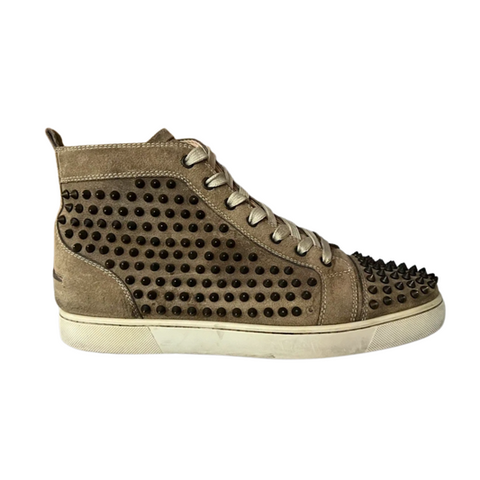 Christian Louboutin Louis Spike High Top Sneakers (Beige)