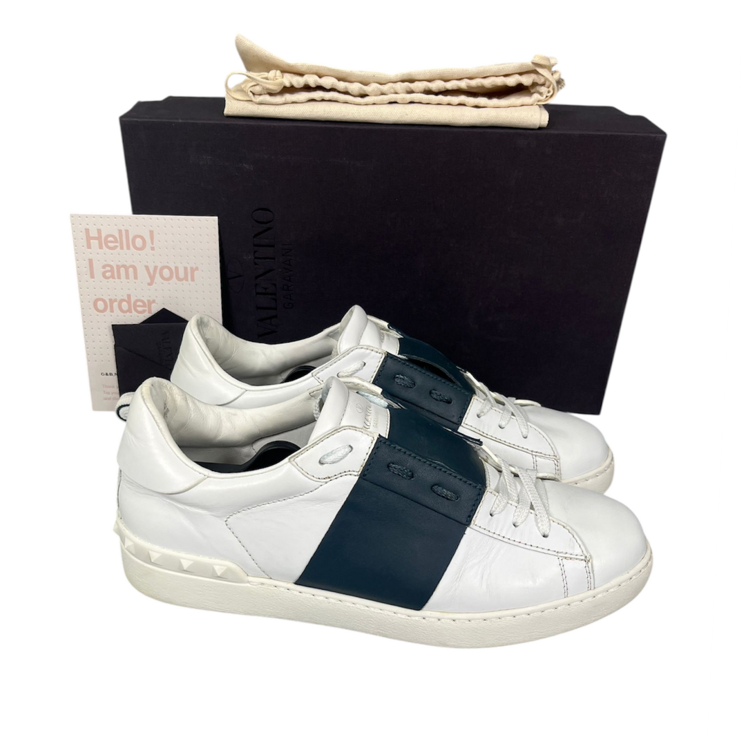 Valentino Garavani Open Sneakers (White Navy)