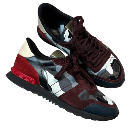 Valentino Camoflage Rockrunner Sneakers (Red)