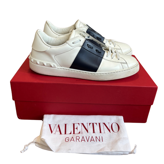 Valentino Garavani Open Sneakers (White Navy)