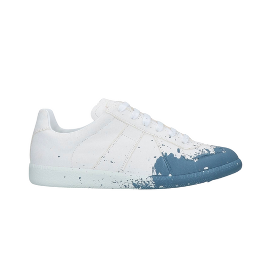 Maison Margiela Paint Splatter Trainers (Blue) (New)
