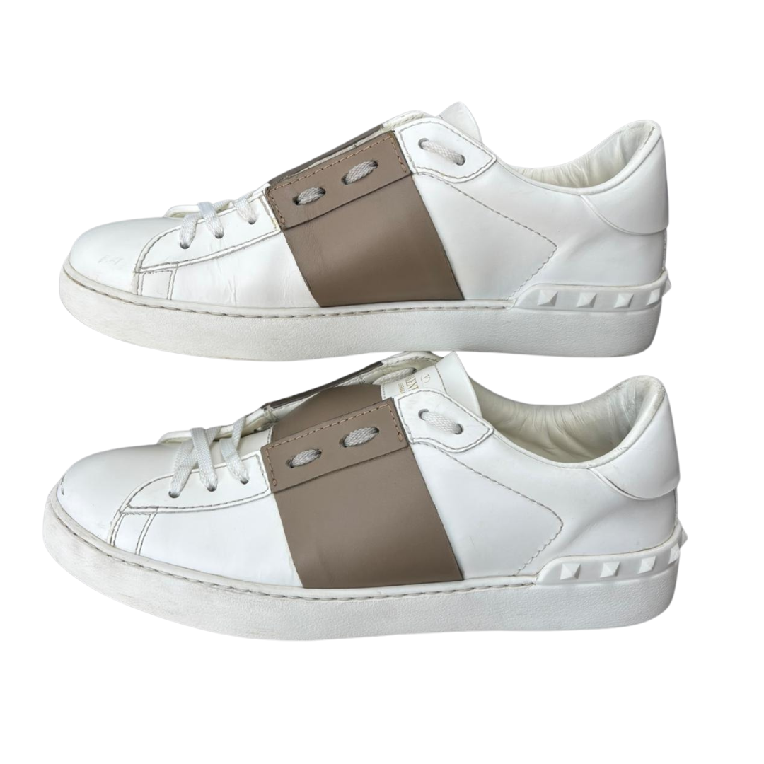 Valentino Garavani Open Sneakers (White Brown)