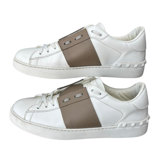 Valentino Garavani Open Sneakers (White Brown)