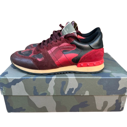 Valentino Camoflage Rockrunner Sneakers (Red)