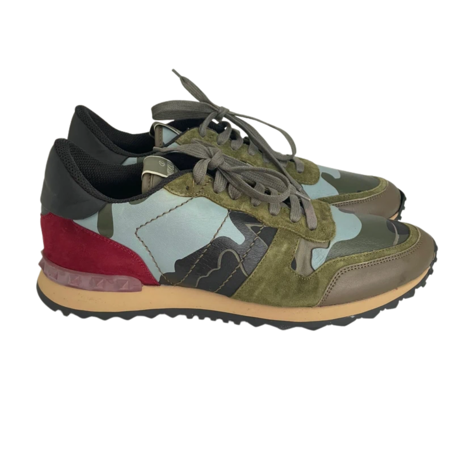 Valentino Camoflage Rockrunner Sneakers (Green &amp; Blue)