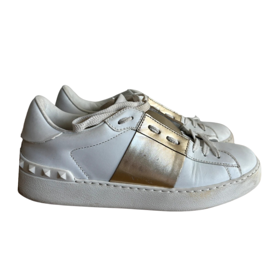 Valentino Garavani Open Sneakers (White Gold) (Women's)