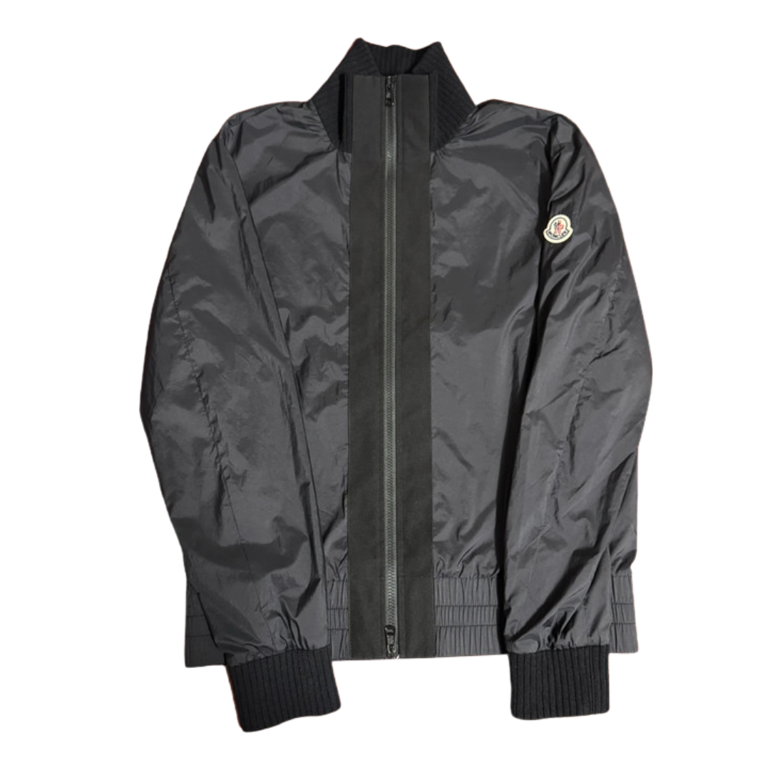 Moncler Maglia Nylon Cardigan Jacket (Black)