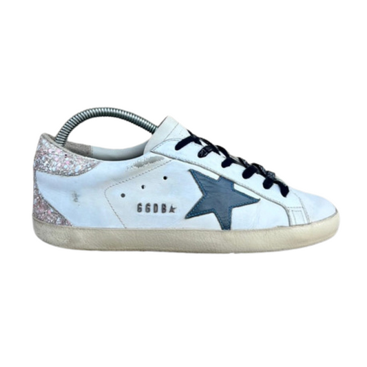 Golden Goose Superstar Sneakers (Pink Heel) (Women's)