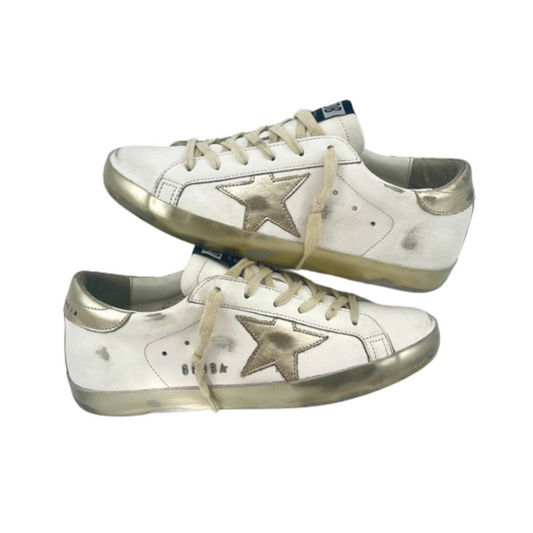 Golden Goose Superstar Sneakers (White Gold) Womens)