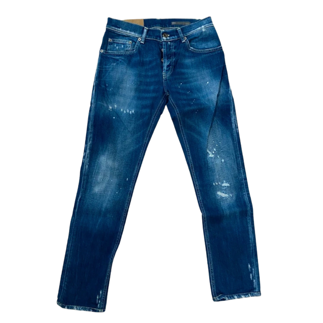 Dondup Mius Distressed Slim Fit Jeans (Navy)