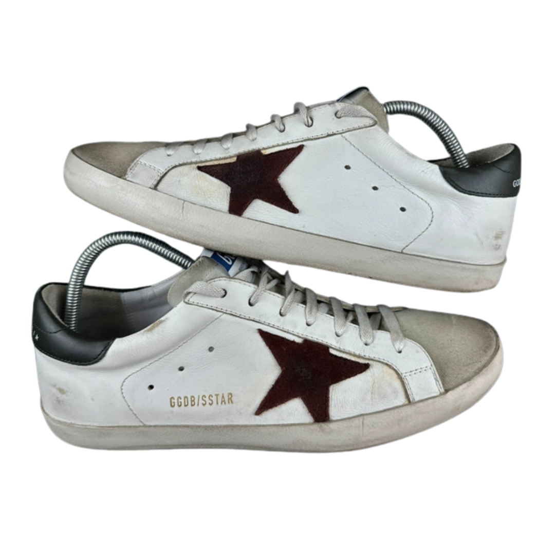 Golden Goose Superstar Sneakers (White &amp; Orange) (New)